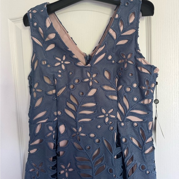 Adrianna Papell Blue fit and flare. Ptp 18” lenght 39”Fully lined - Picture 3 of 11